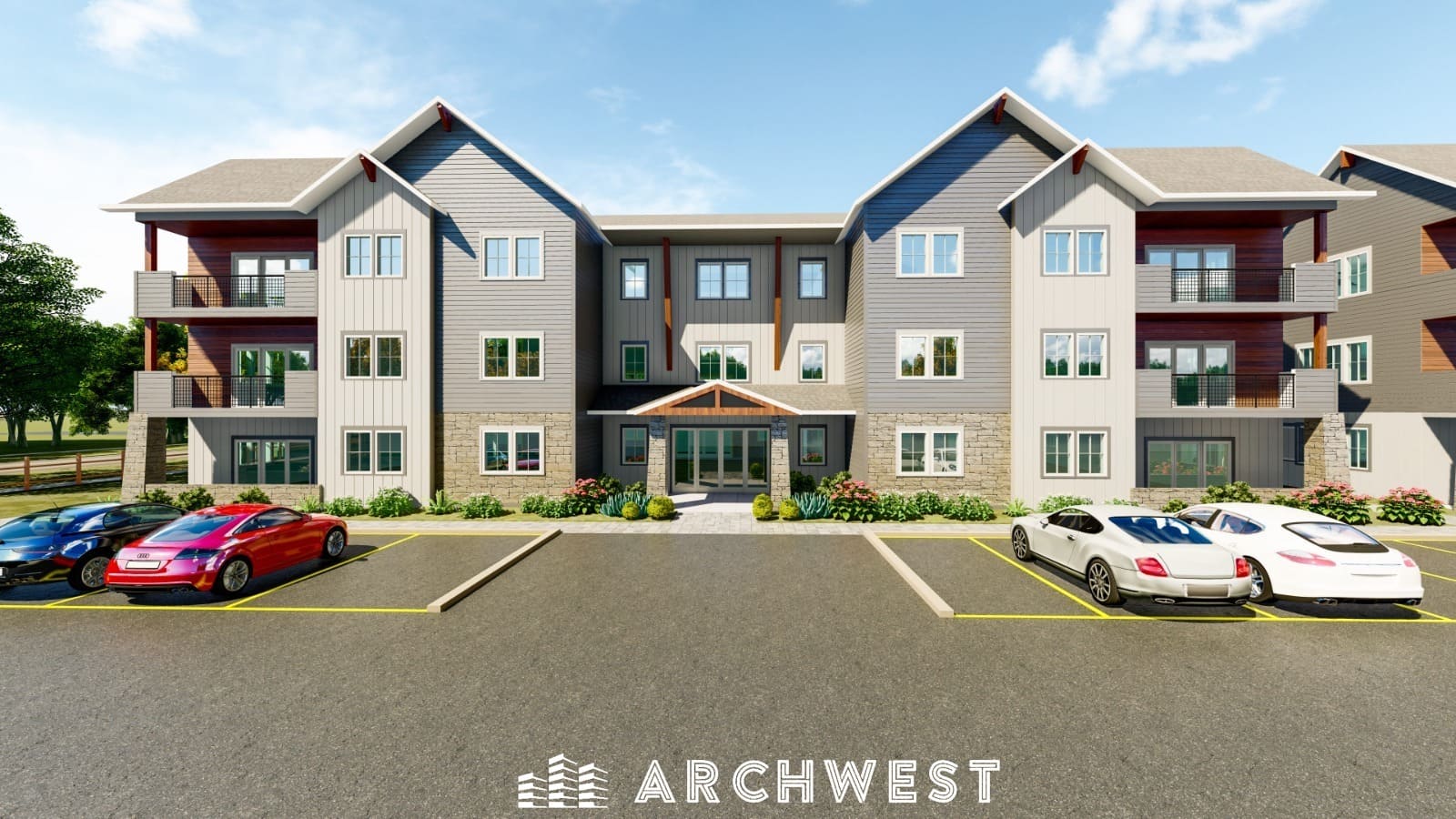 11. 3D Render of a Townhouse Scheme in Montana, USA